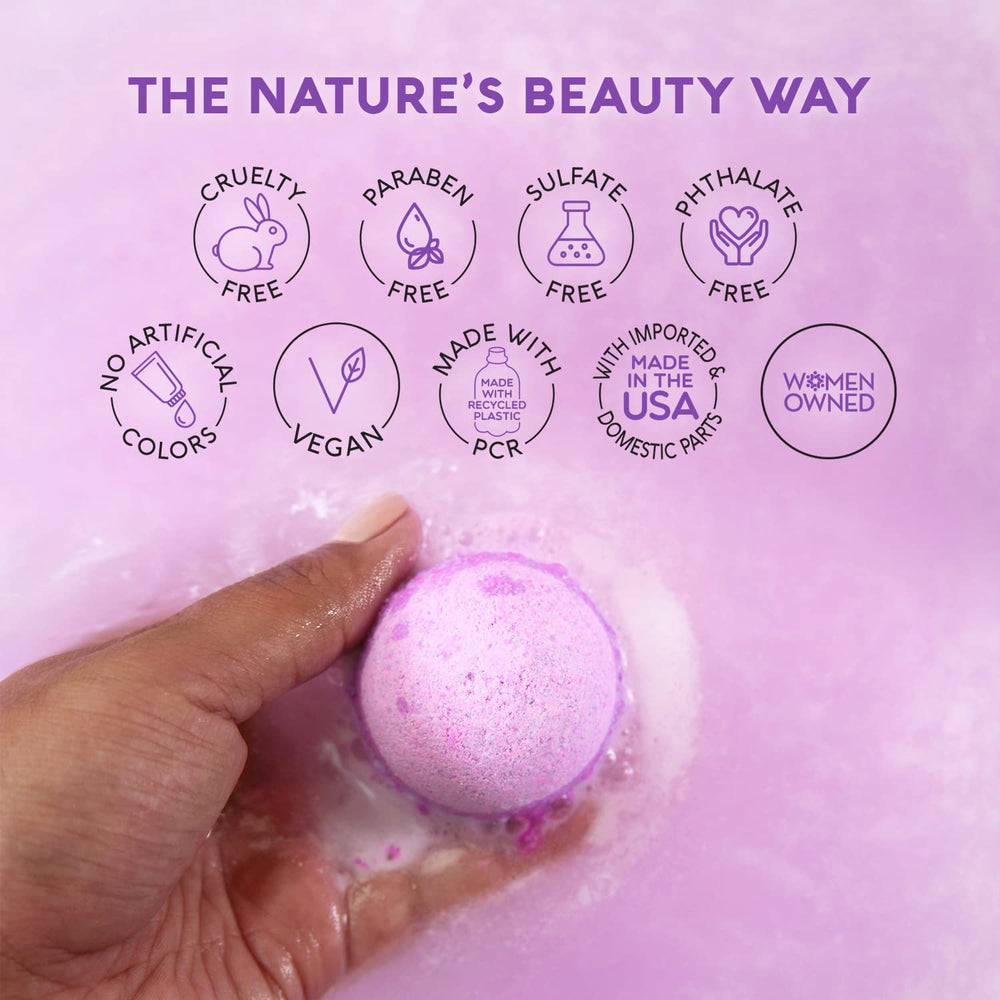 Nature's Beauty vanilla citrus scent bath bomb for a cozy spa like home atmosphere