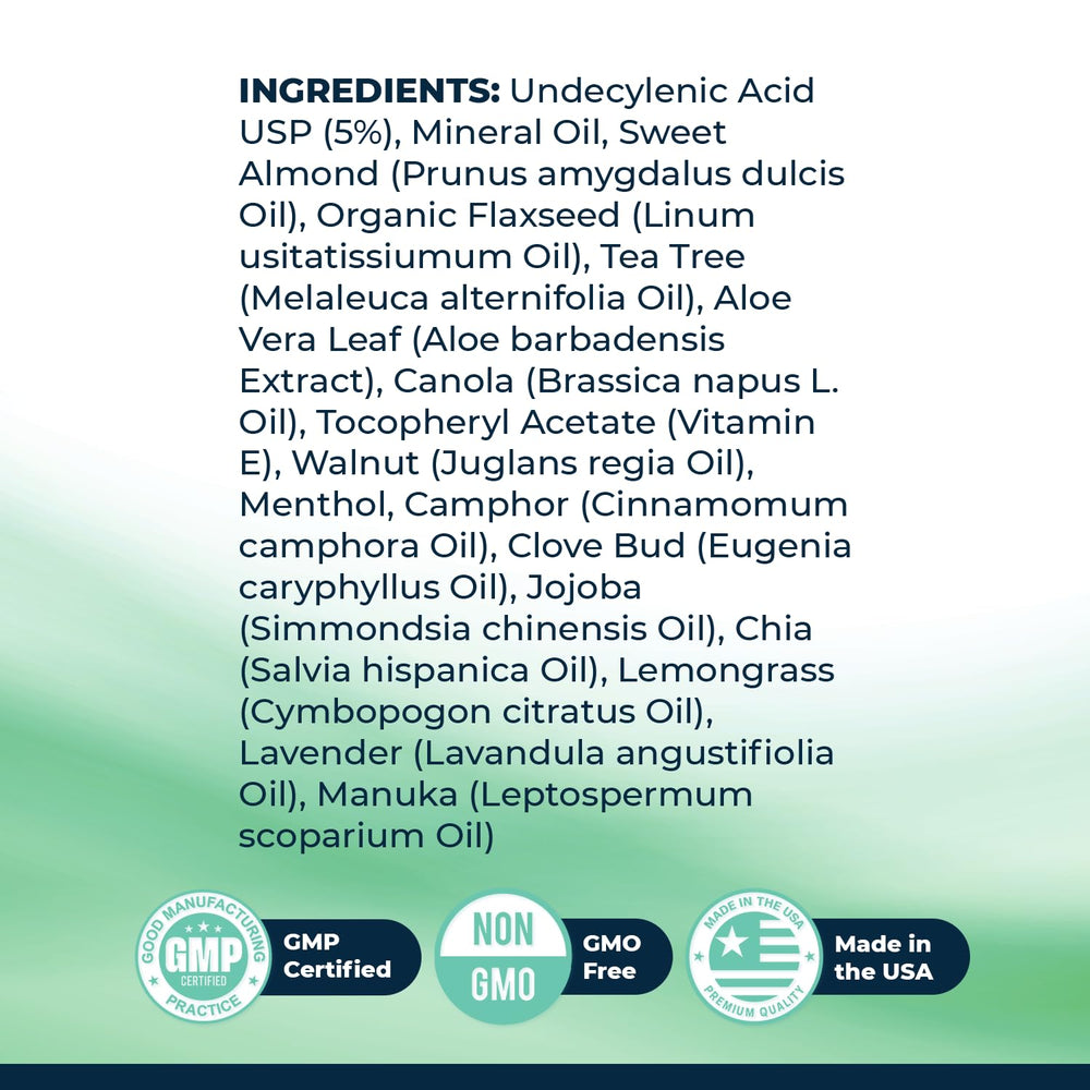 Nature’s NutriWave Kerassentials ingredients blend label shows lavender and tea tree