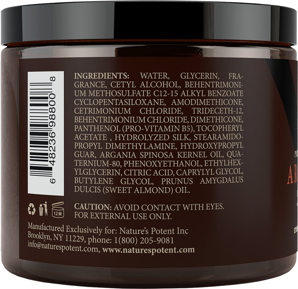 Nature's Potent Argan Oil Hair Mask after use delivers vibrant, manageable hair.