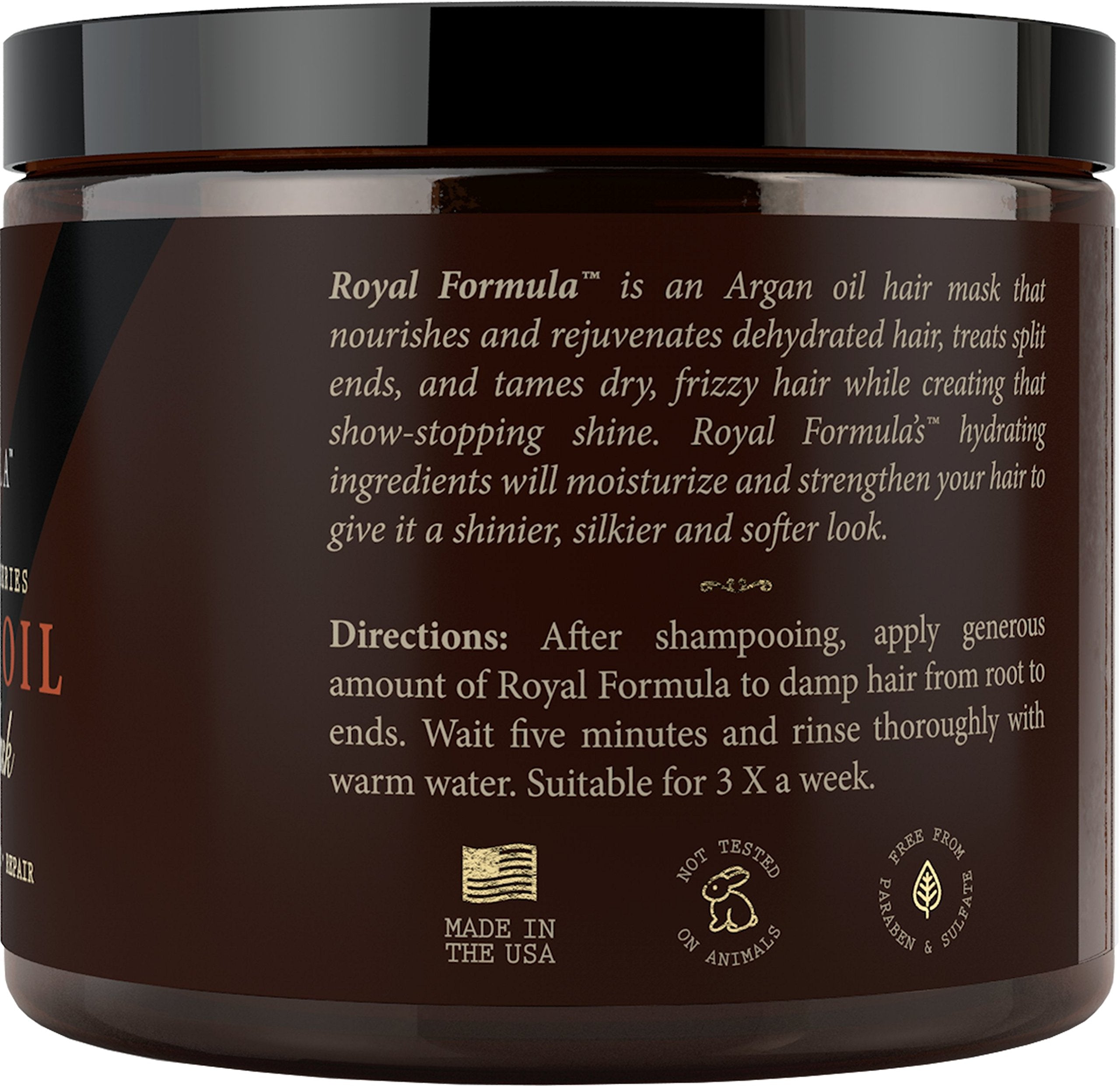 Nature's Potent Argan Oil Hair Mask during rinse demonstrating easy detangling.