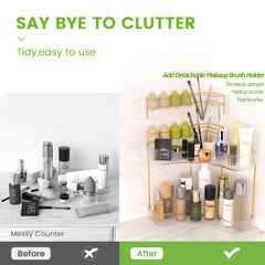 NATURE'S SOURCE clear trays showcase cosmetics for quick selection.