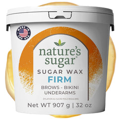 Nature's Sugar firm wax brows close-up for precise, long-lasting smoothness