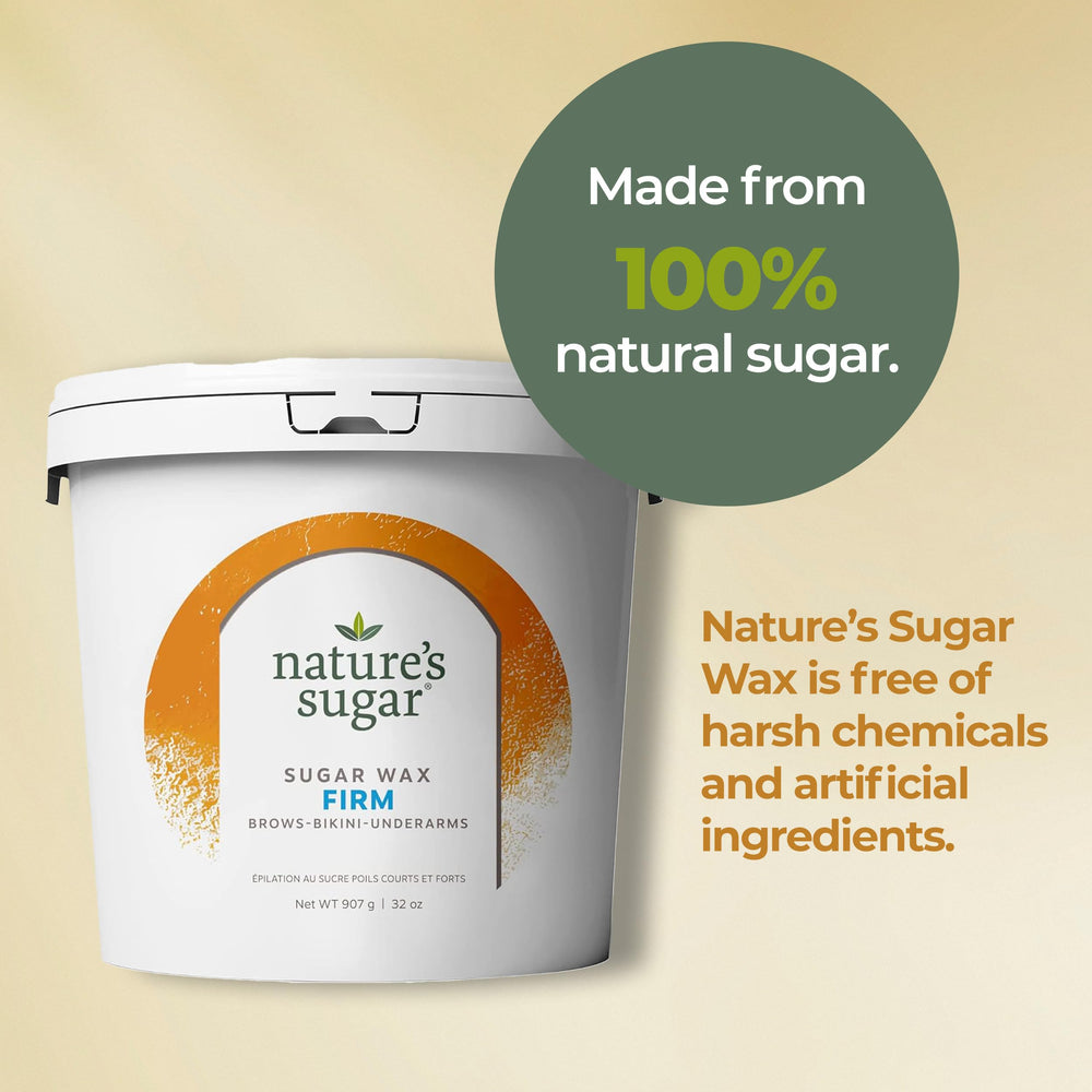 Nature's Sugar firm wax underarms shown for quick, comfortable hair removal