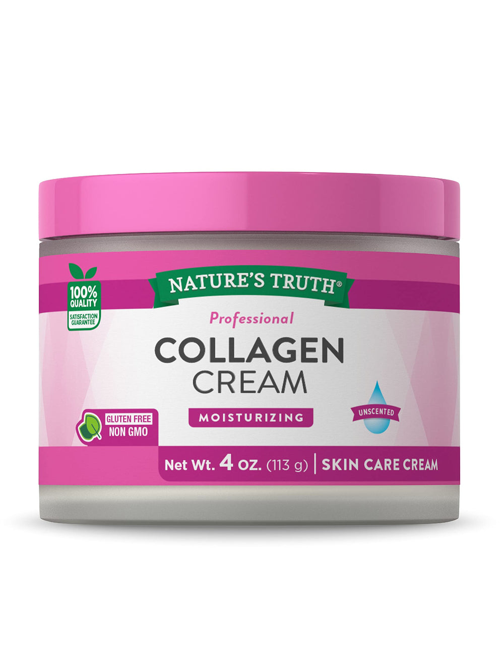 Nature's Truth Collagen Cream tub closeup for daily skin moisture.