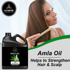 Naturevibe Botanicals Amla Oil bottle pour for easy daily use