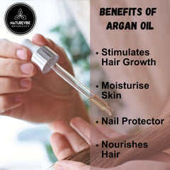 Naturevibe Botanicals Argan Oil being poured for easy application