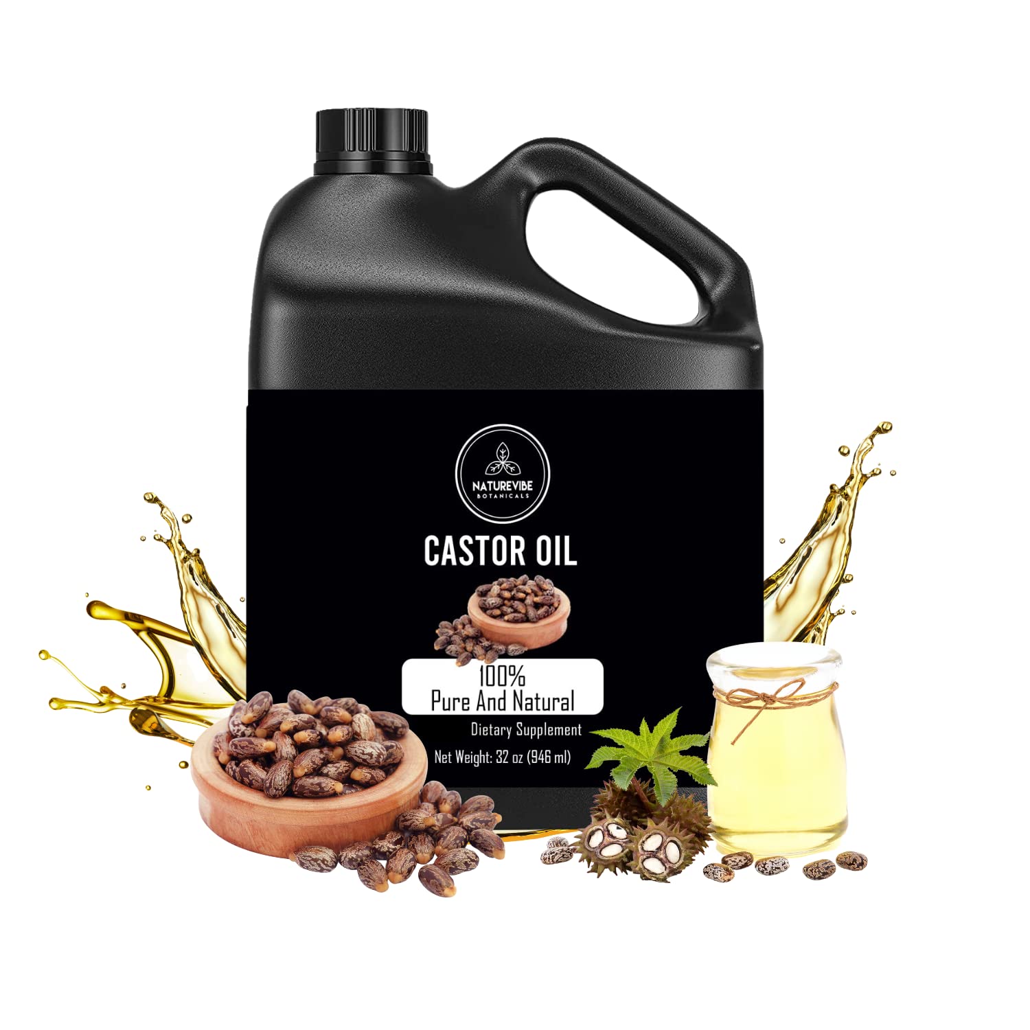 Naturevibe Botanicals castor oil on skin as daily moisturizer