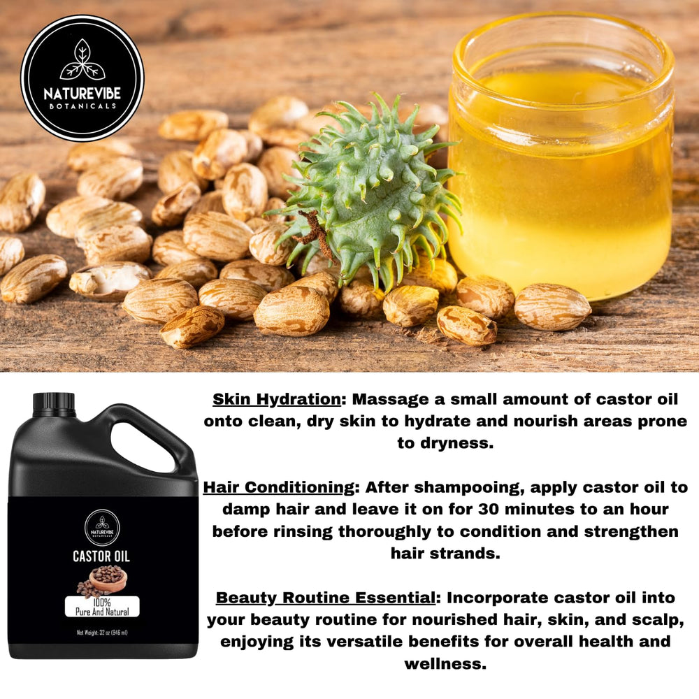 Naturevibe Botanicals castor oil translucent yellow hue signals natural extraction
