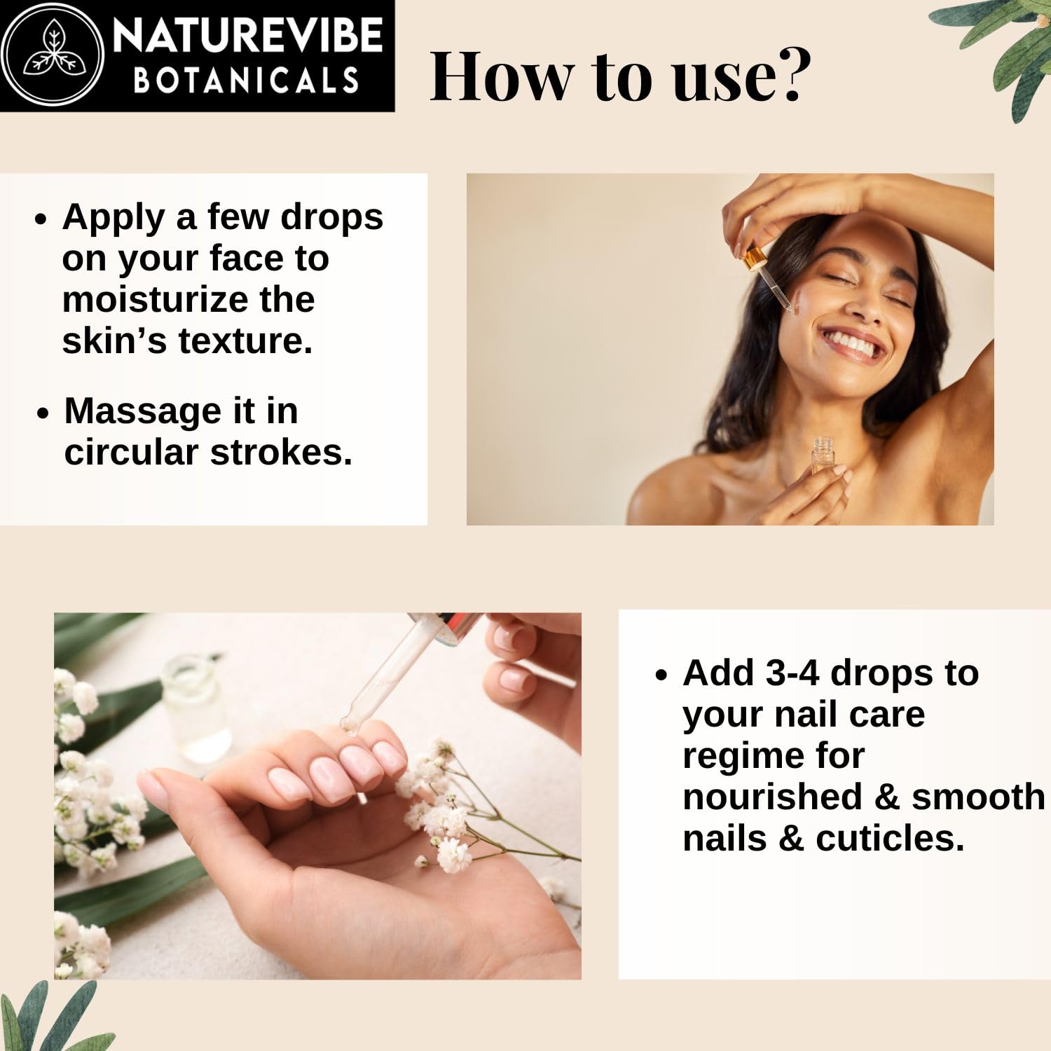 Naturevibe Botanicals Castor Rosemary Oil application on eyelashes and brows suggests conditioning benefits.