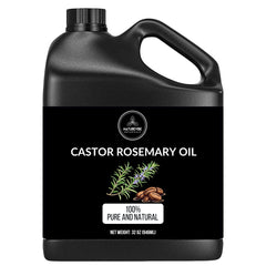 Naturevibe Botanicals Castor Rosemary Oil jar shows resealable packaging for freshness and easy use.