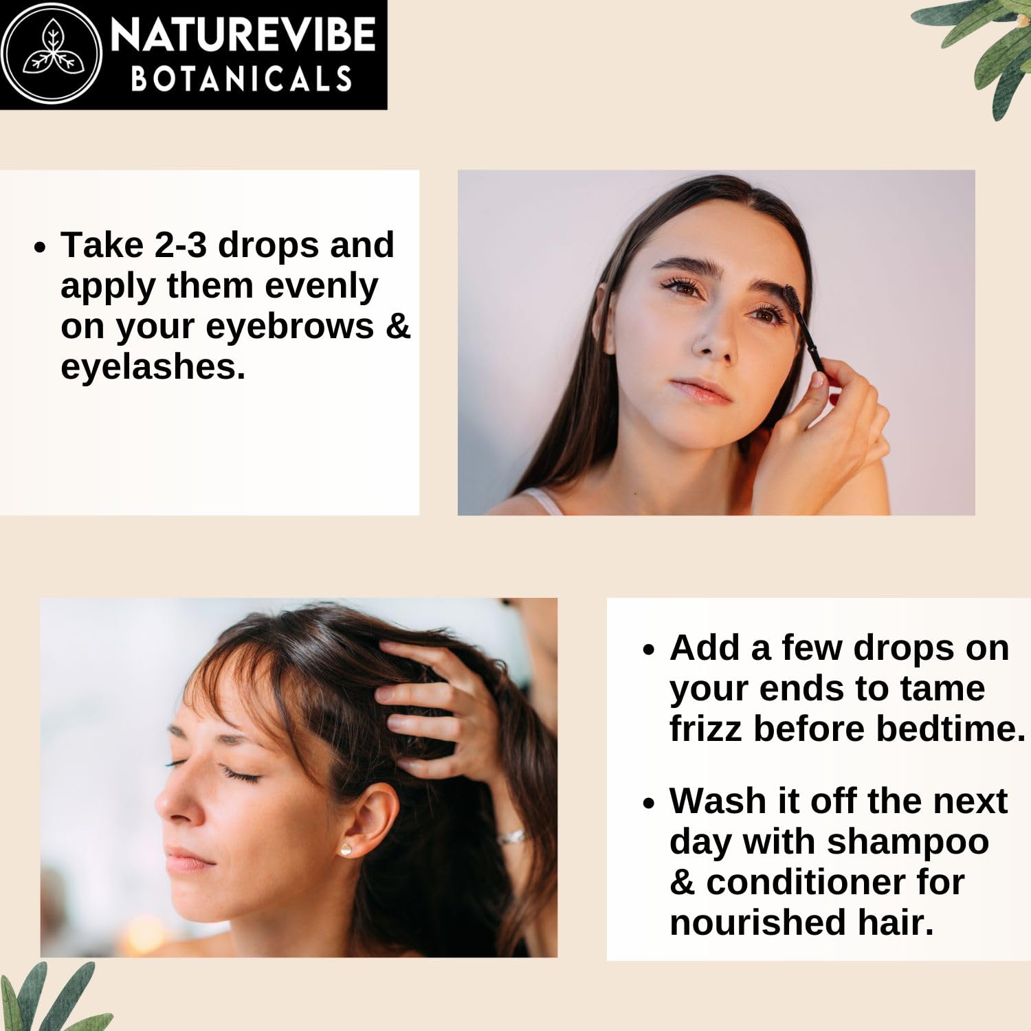 Naturevibe Botanicals Castor Rosemary Oil label close-up highlights pure, additive-free ingredients.