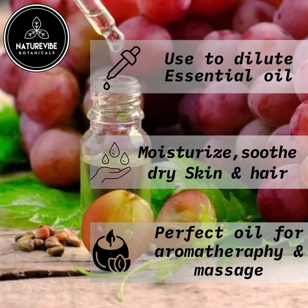 Naturevibe Botanicals grapeseed oil pour demonstrates fast absorption and light texture