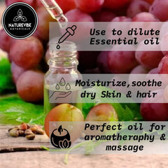 Naturevibe Botanicals grapeseed oil pour demonstrates fast absorption and light texture
