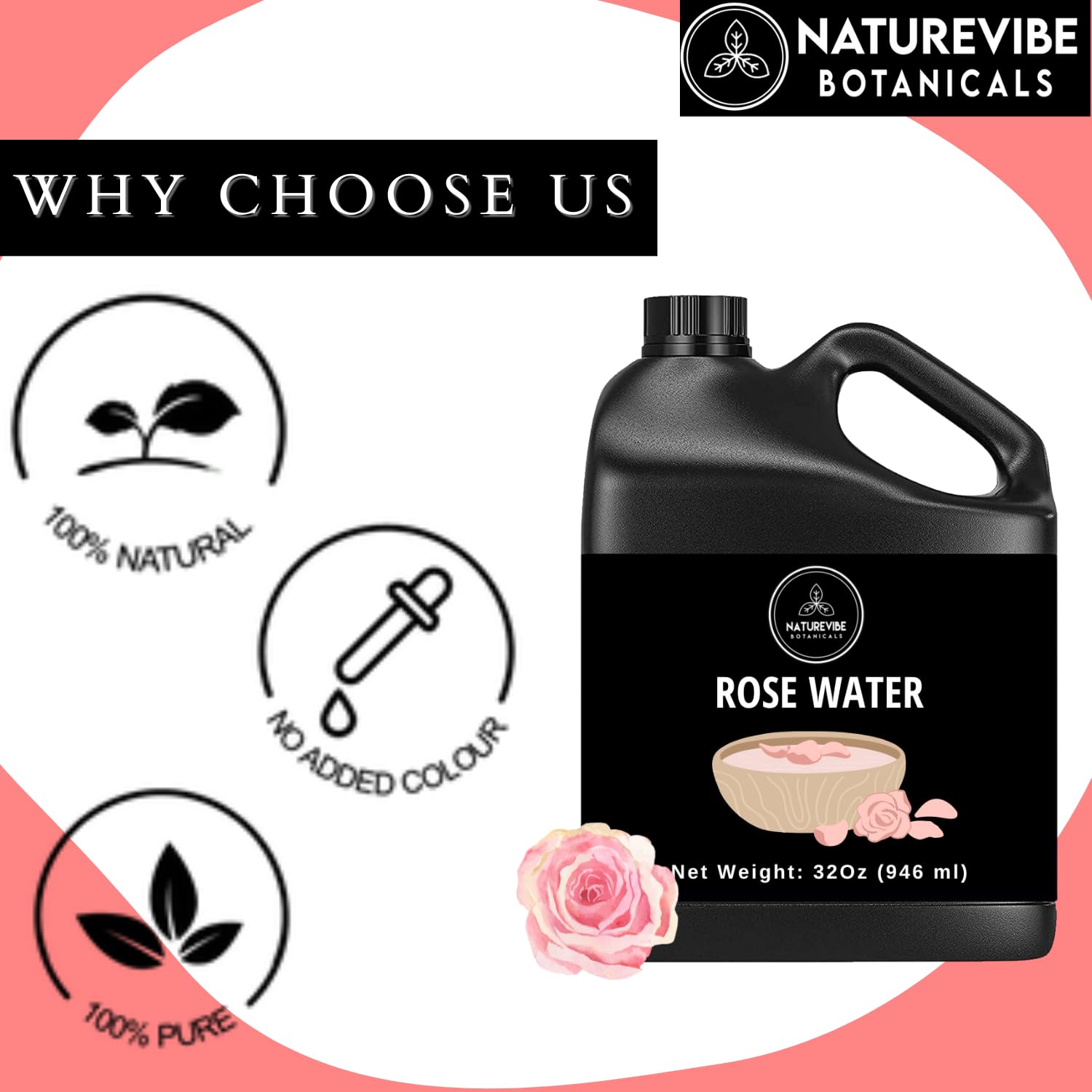 Naturevibe Botanicals Rose Water Toner long-lasting, family-size bottle for shared use.