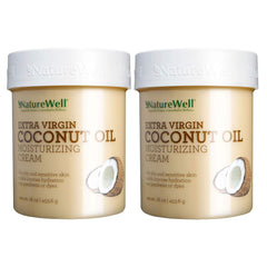 NatureWell Coconut MCT moisturizing cream 2-pack for face and body hydration