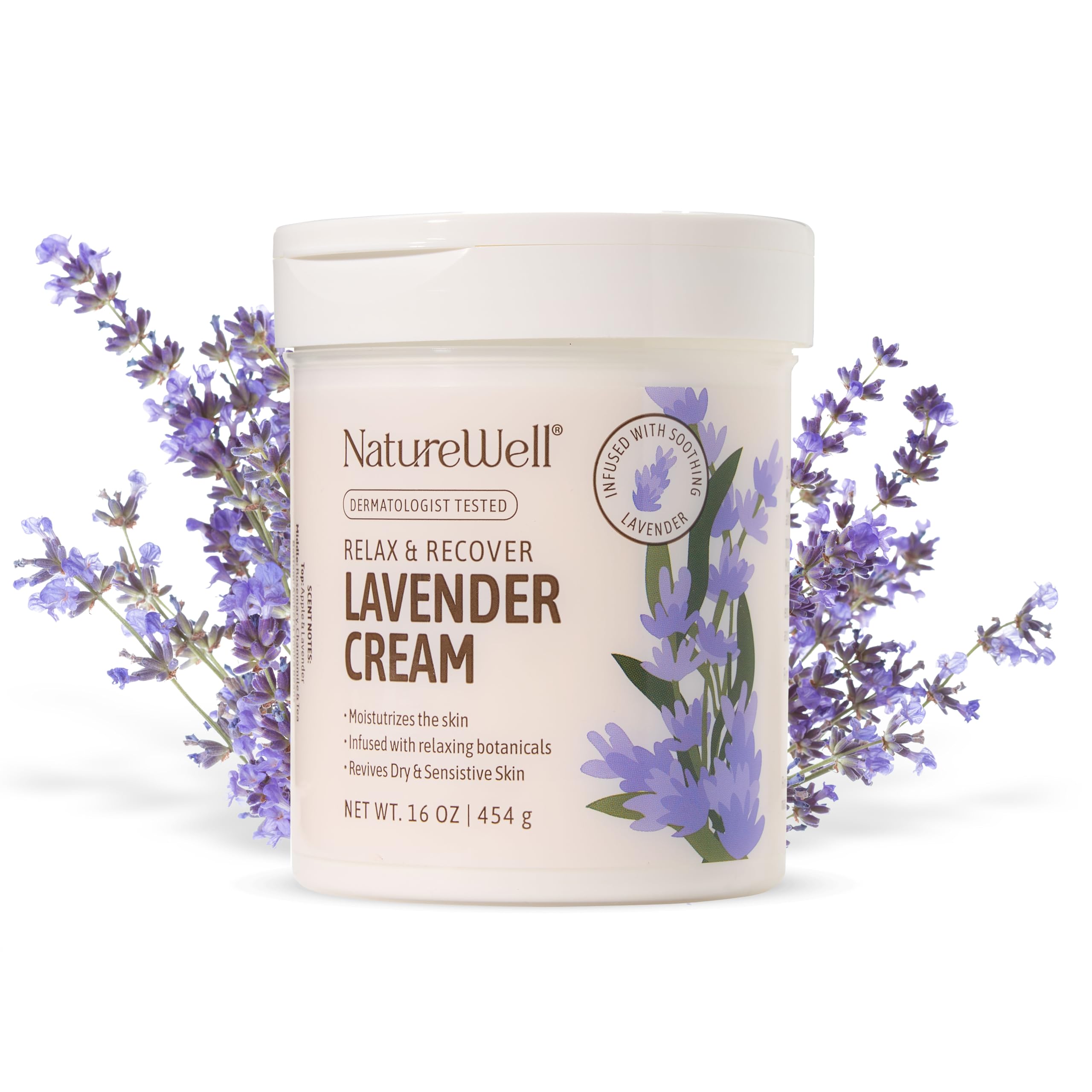 Nature Well Lavender Smooth Cream jar offers calming hydration for dry skin daily.