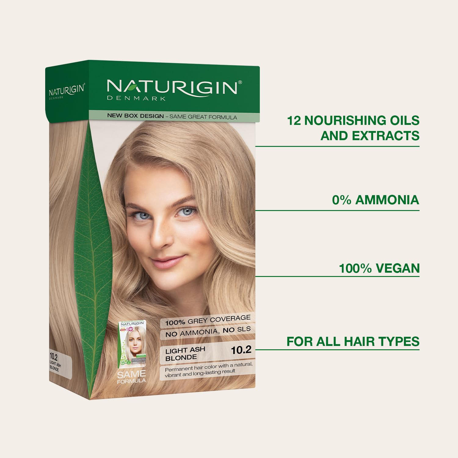 Naturigin brand packaging closeup conveys premium vegan formula