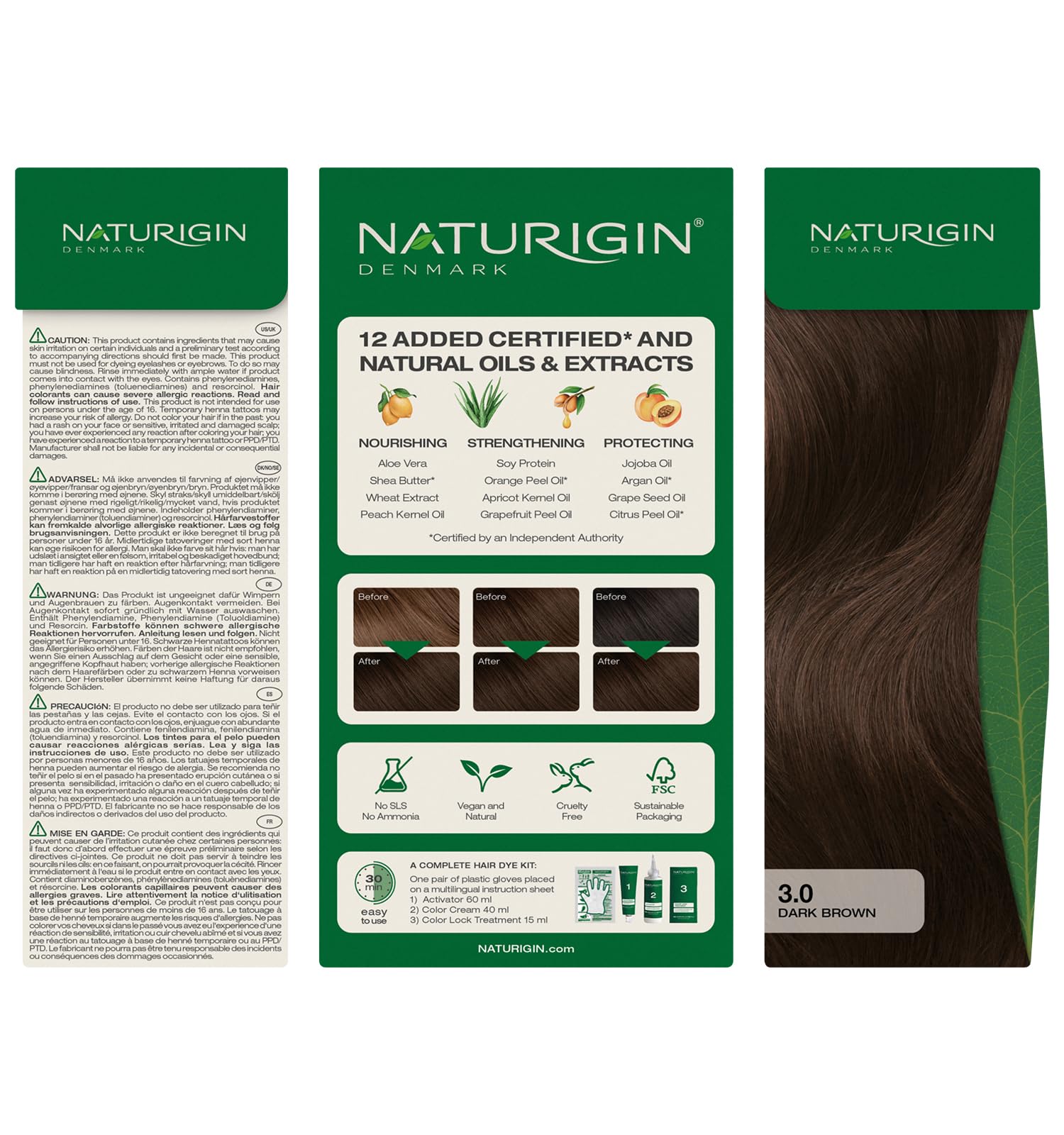 Naturigin nourishing ingredients argan aloe and shea during coloring