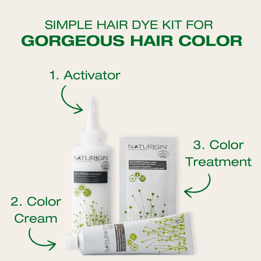 Naturigin 10-2a light ash blonde dye-application demonstrates even gray coverage