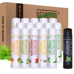Naturistick lip balm 16-pack packaging for eco-friendly everyday moisturization.