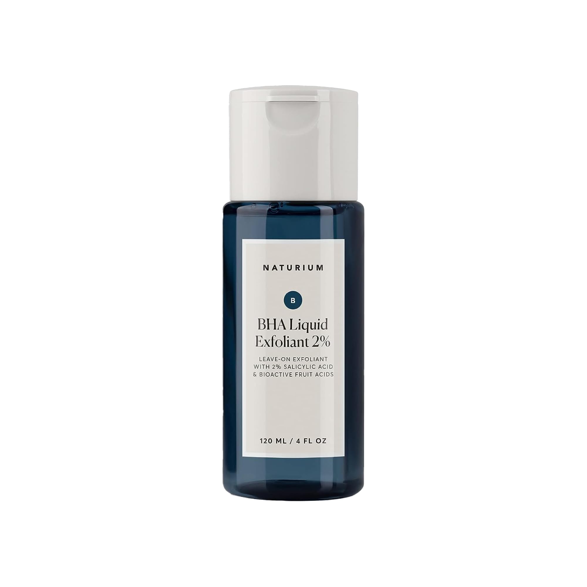 Naturium BHA Liquid Exfoliant bottle showing pore-refining use