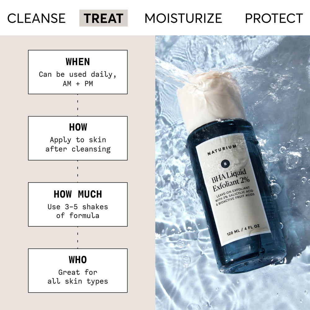 Naturium BHA Liquid Exfoliant pour closeup highlighting stability