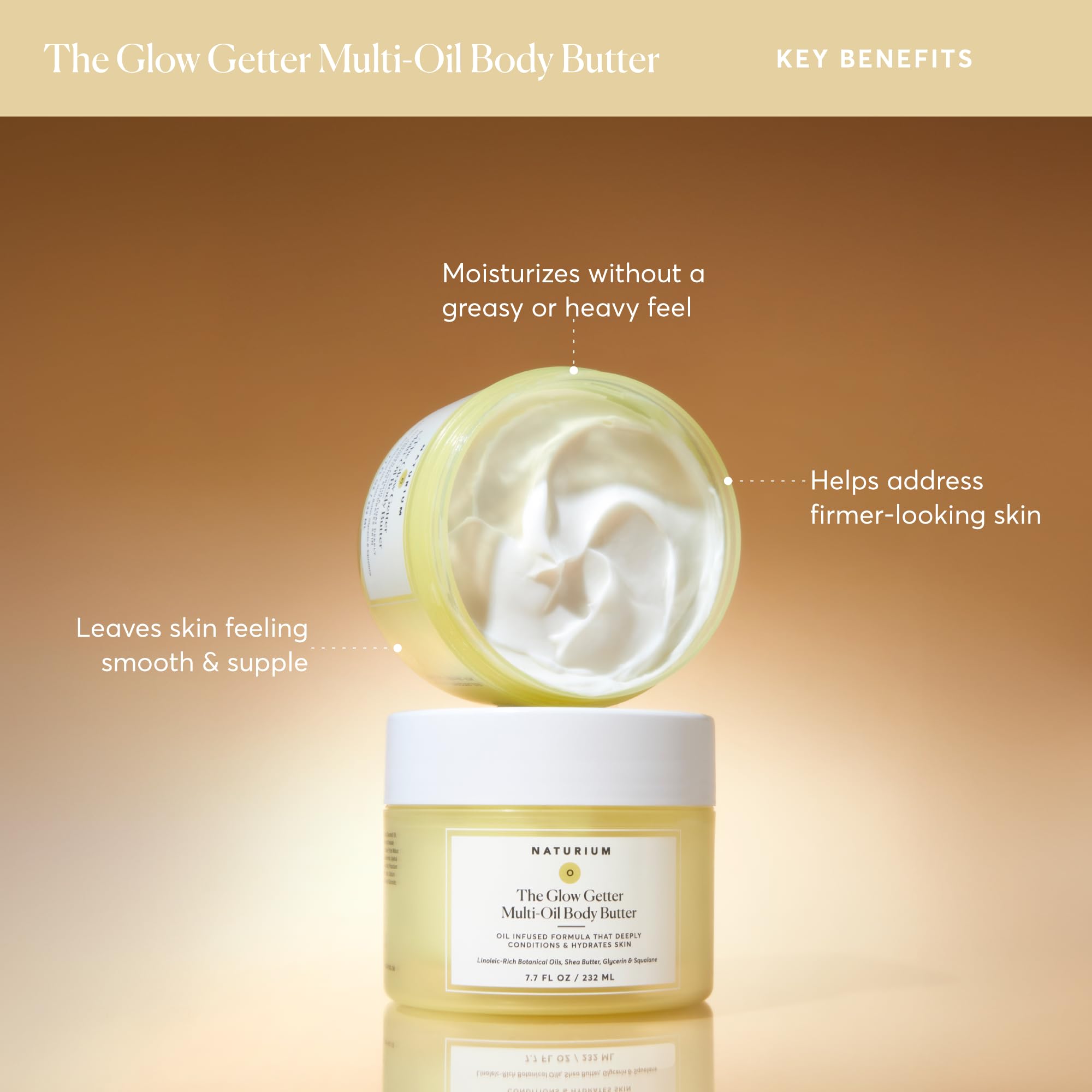 Naturium Glow Getter hands applying cream on skin demonstrates quick absorption.