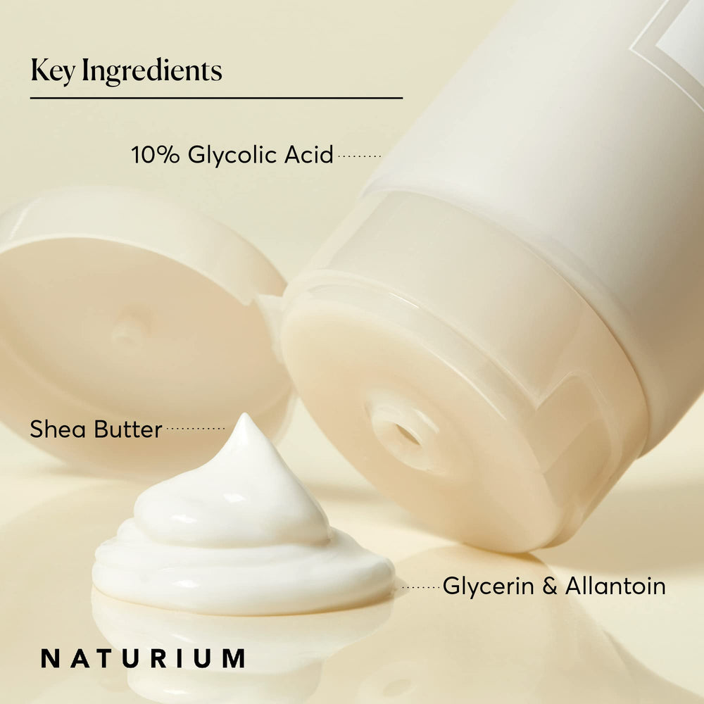 Texture of Naturium Glycolic Acid Body Lotion redefining hydration and care.