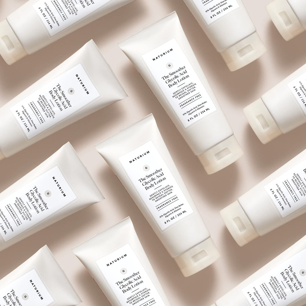Smoothing effect of Naturium Glycolic Acid Body Lotion after application.