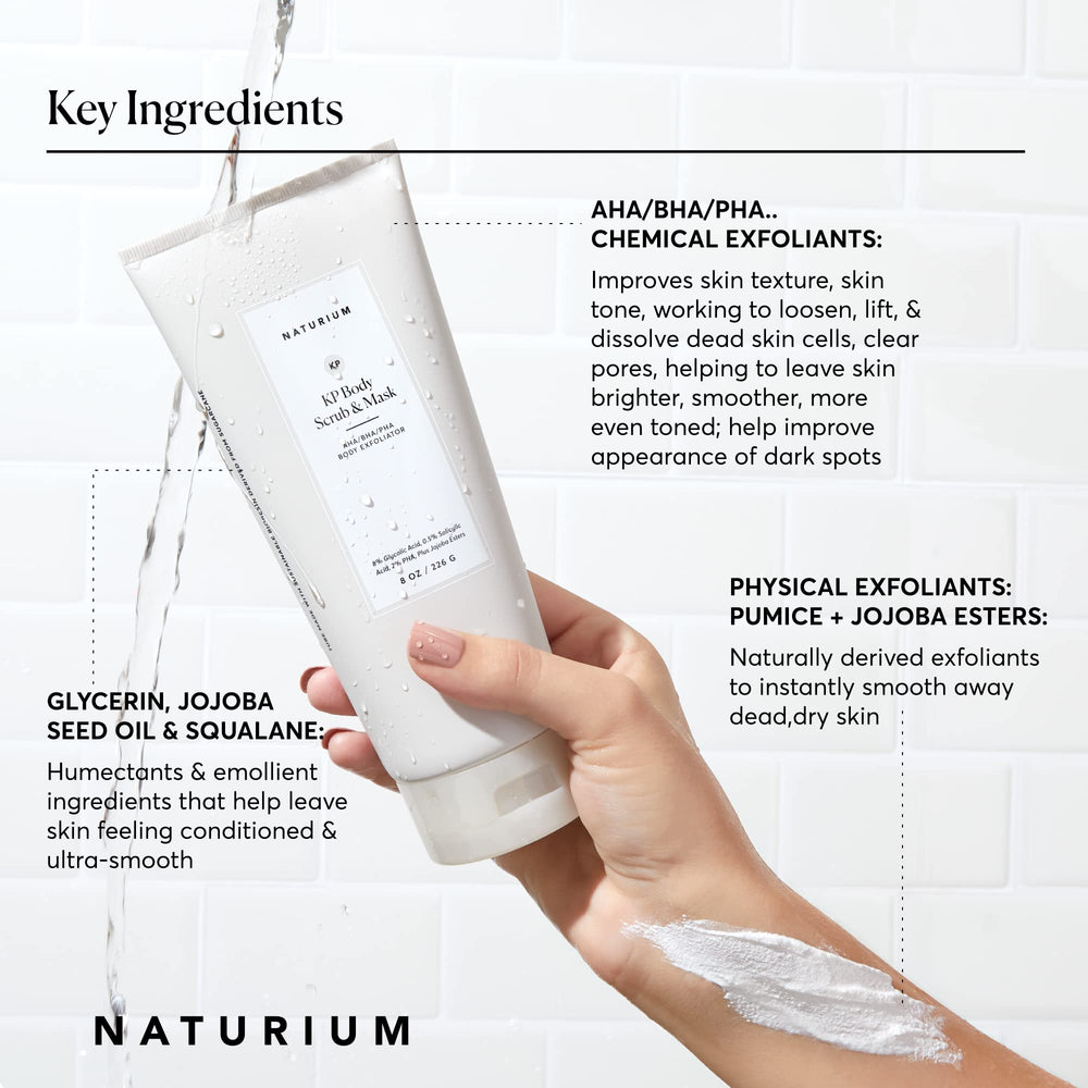 Naturium KP Body Scrub jojoba esters with glow-inducing polish