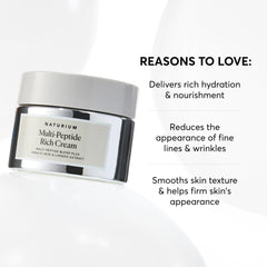 Naturium Multi-Peptide Rich Cream swatch on hand demonstrates immediate hydration.