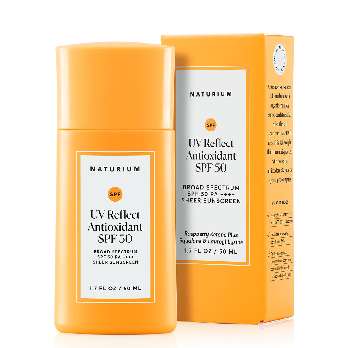 Naturium UV Reflect sunscreen bottle front shows daily UVA/UVB protection.