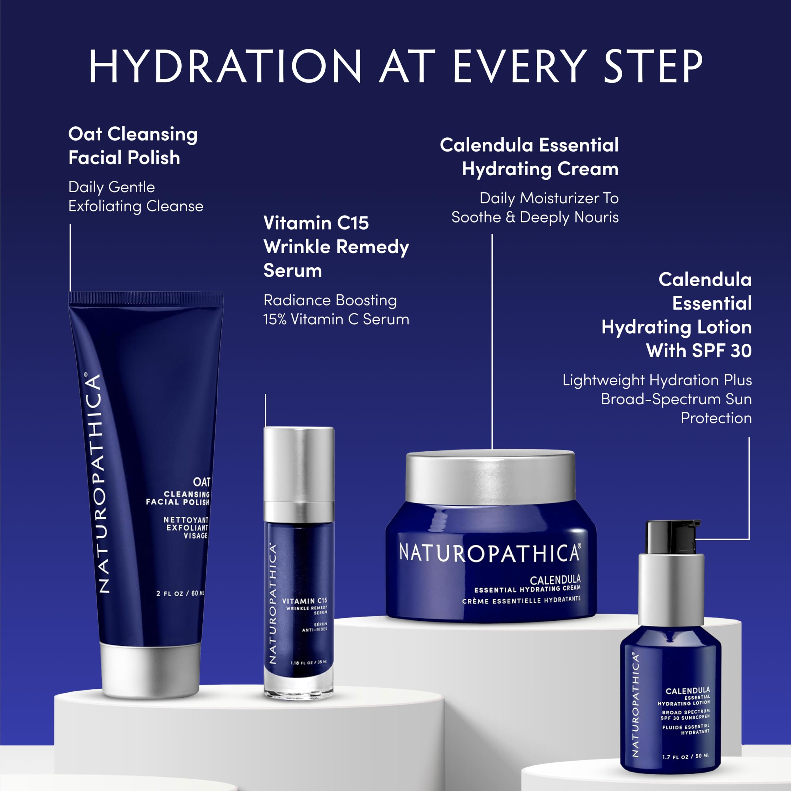 Naturopathica Calendula Essential Hydrating Cream hydration droplets convey deep moisture lock for daily use.