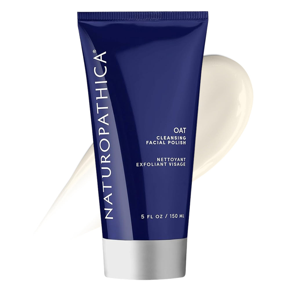 Naturopathica Oat Cleansing Polish jar closeup showing luxurious texture for radiant skin