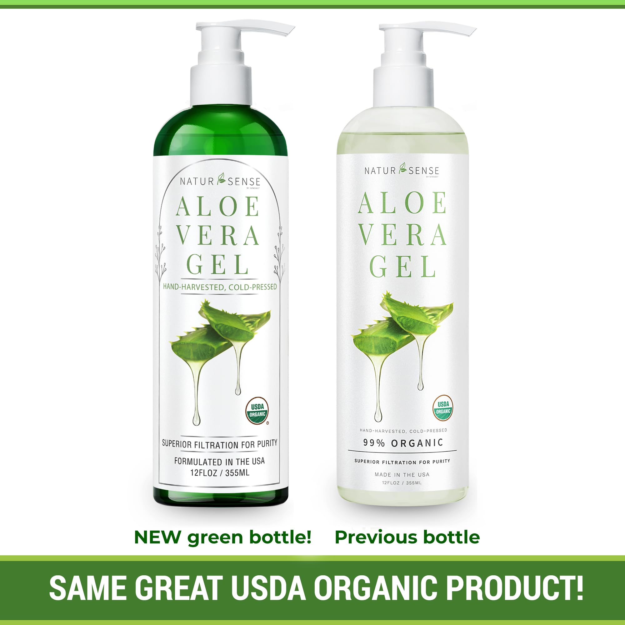 NaturSense Aloe Gel on sensitive facial skin for hydration.