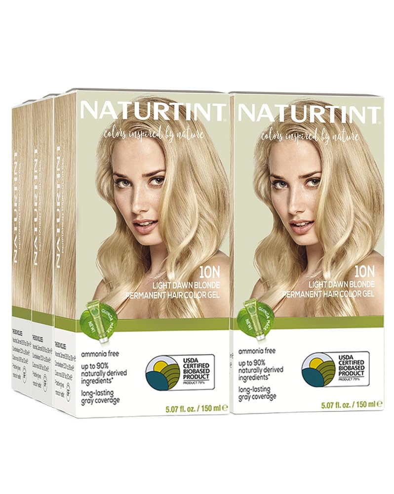 Naturtint 10N Light Dawn Blonde box showcases at-home color kit for salon-like results.
