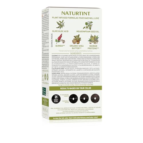 Naturtint 1N Ebony Black application steps illustration for mess-free home coloring.