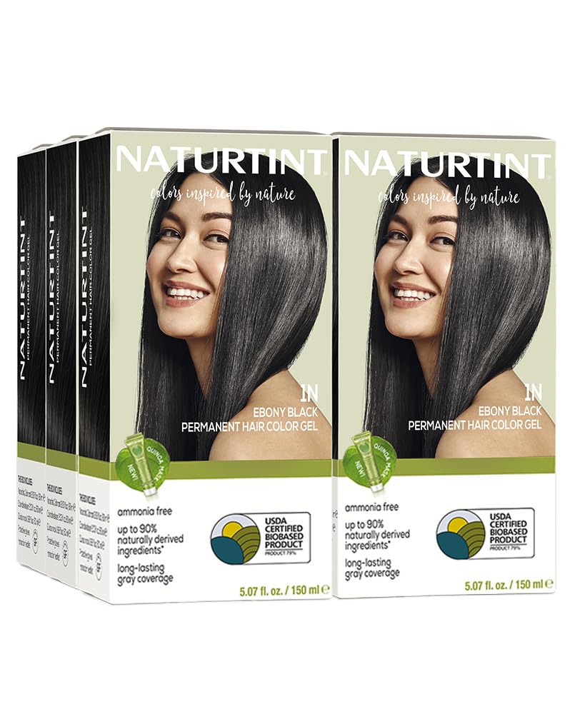 Naturtint 1N Ebony Black color-cream close-up shows rich natural shade for at-home color.