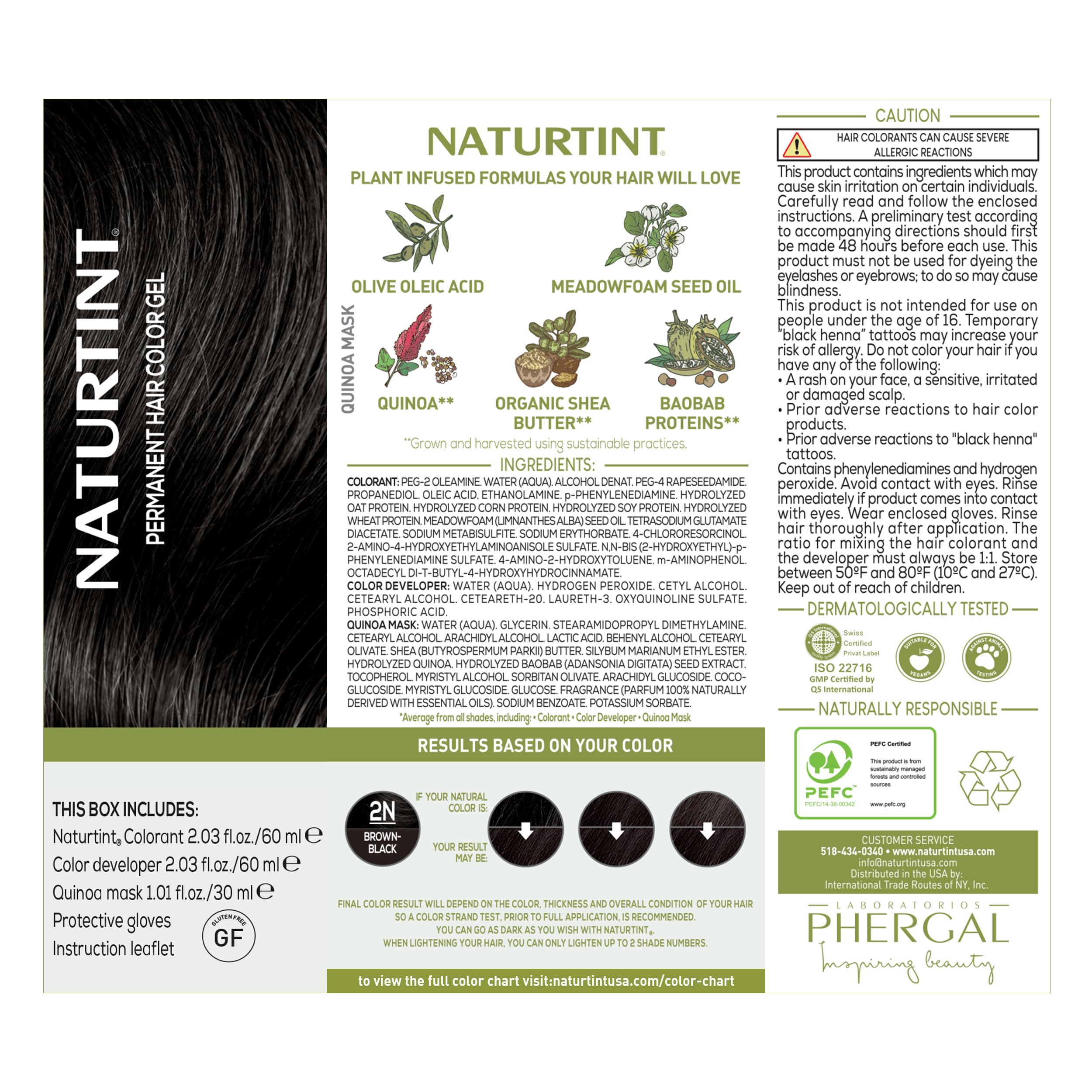 Naturtint 2N Brown Black color result reveals rich depth and long-lasting tone