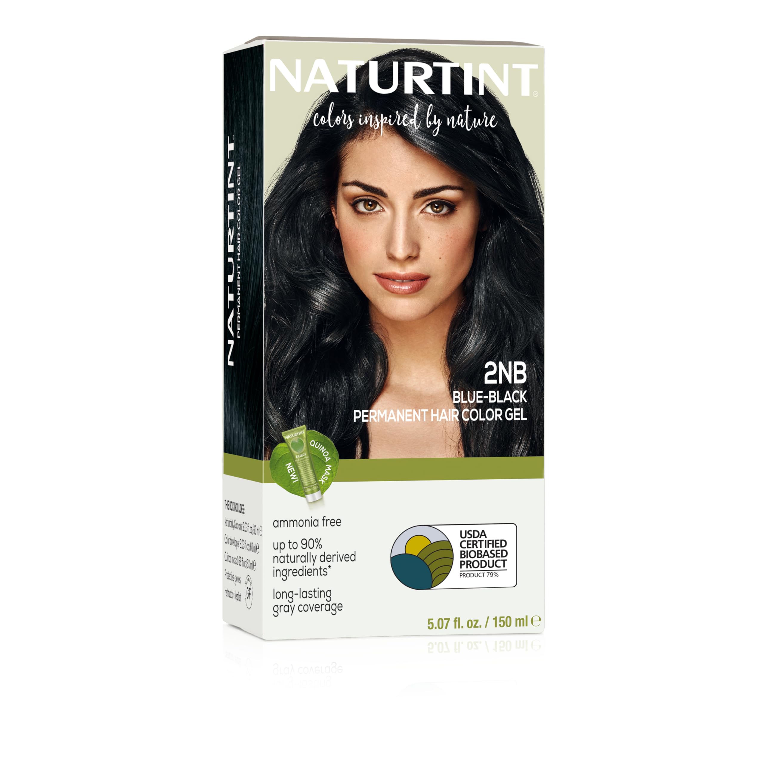Naturtint 2NB Blue Black box and shade card for at-home color.