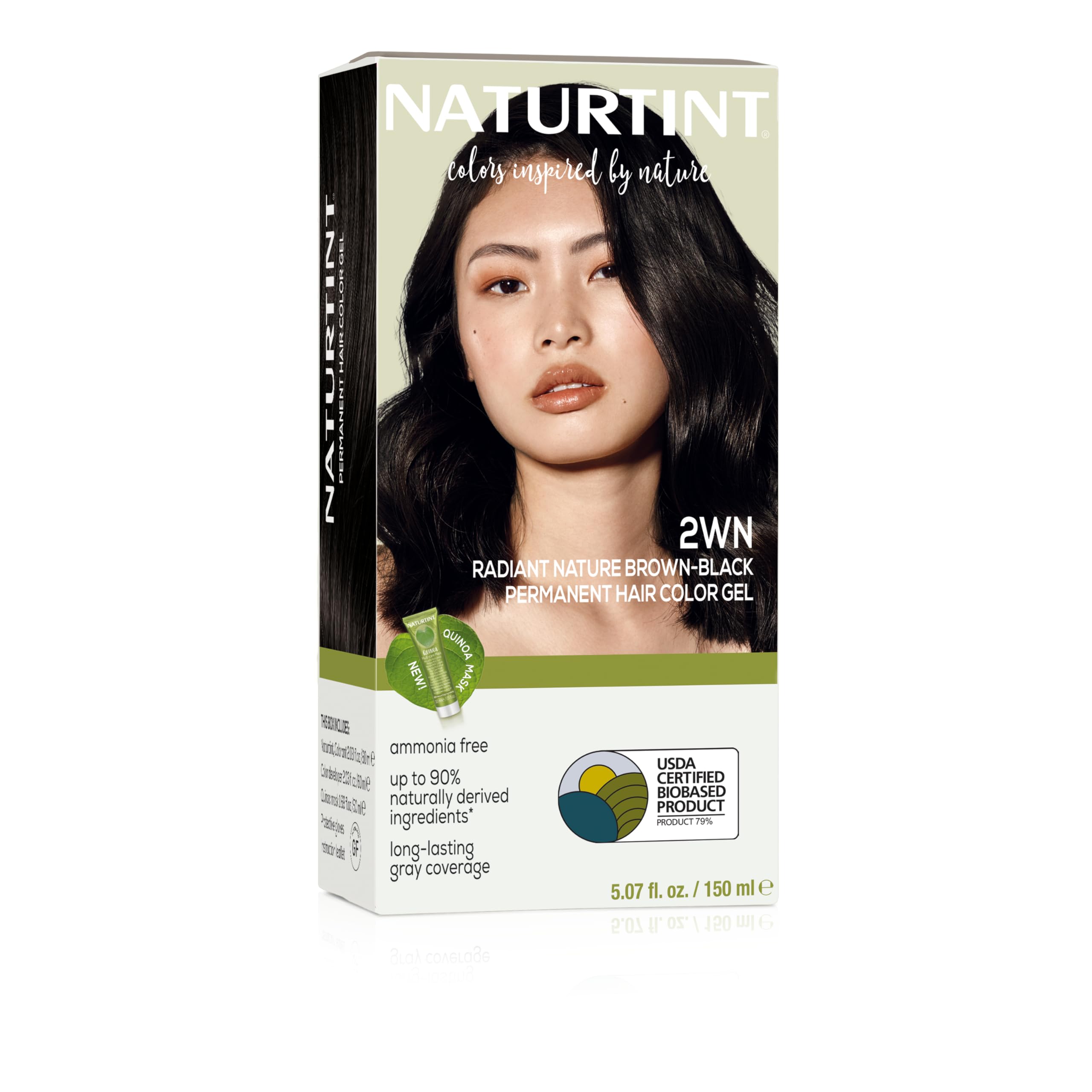 Naturtint 2WN radiant nature brown black bottle — ammonia-free formula for at-home color