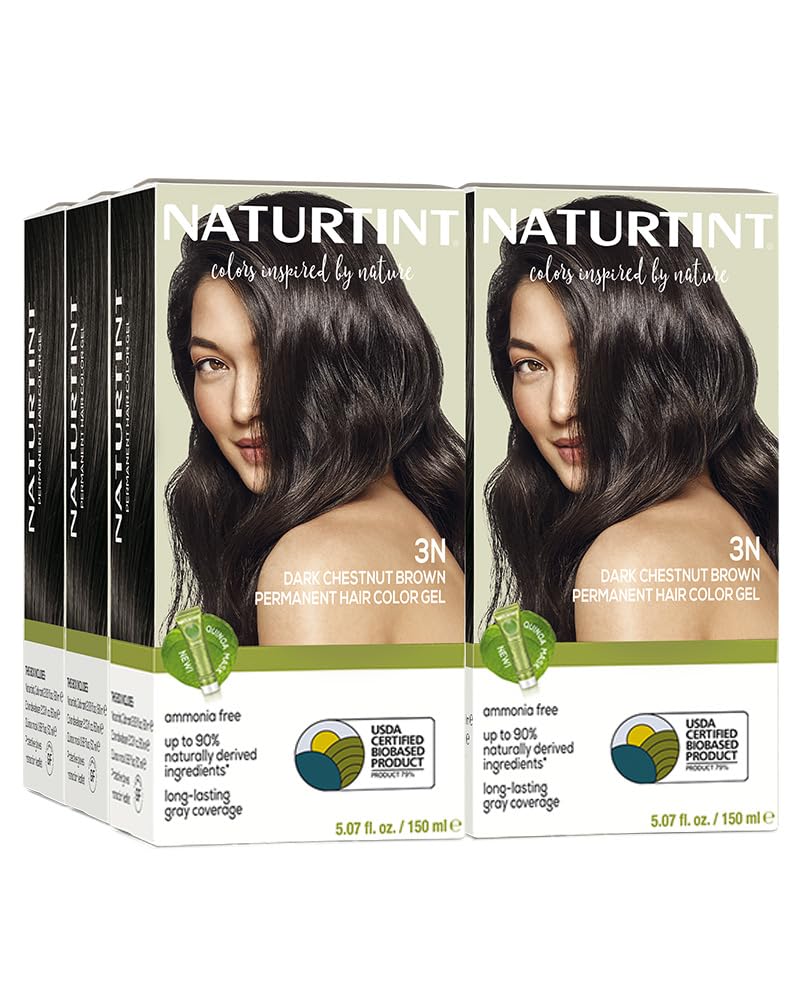 Naturtint 3N Dark Chestnut Brown pack of six color kits for easy at-home coloring
