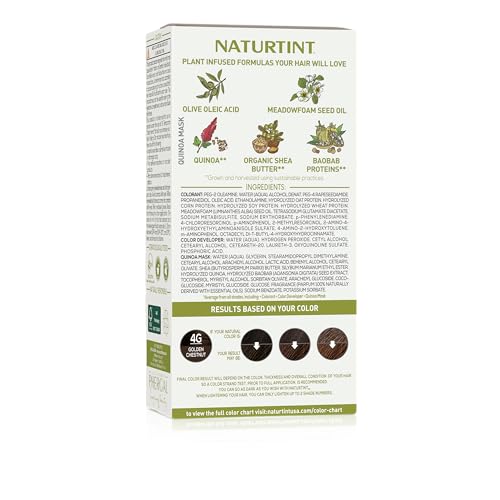Naturtint 4G Golden Chestnut application kit shows easy, mess-free at-home coloring.