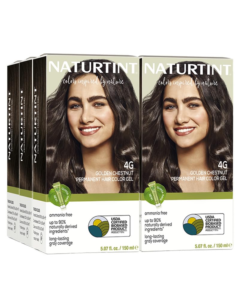 Naturtint 4G Golden Chestnut color swatch demonstrates natural shade for at-home color.