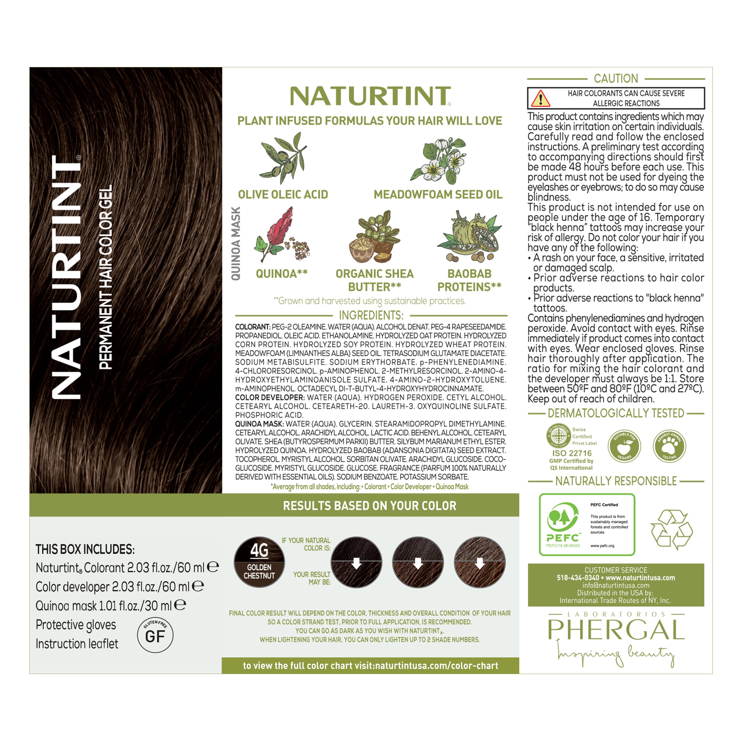 Naturtint 4G Golden Chestnut vegan cruelty-free packaging communicates ethical, long-lasting color options.