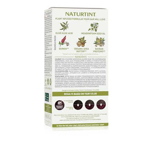 Naturtint 4M Mahogany Chestnut color swatches showcasing rich natural shade options.