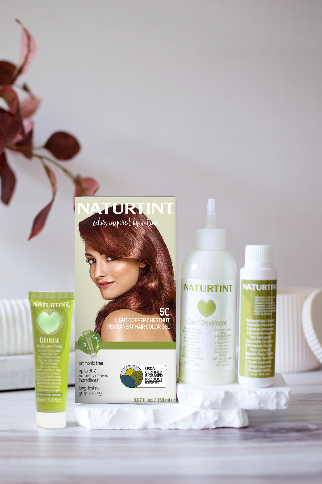 Naturtint 5C tube and gloves highlight vegan cruelty-free hair color option
