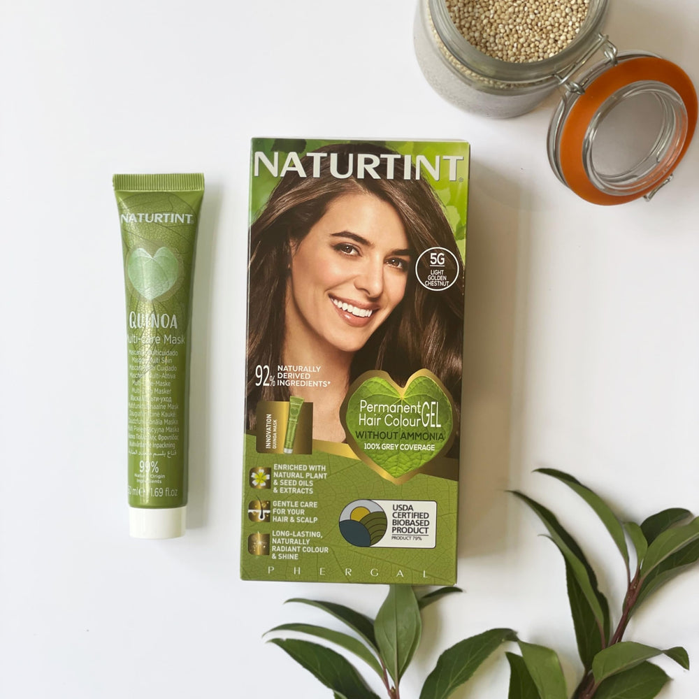 Naturtint 5G color swatches show natural brunette tone