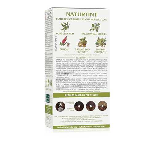 Naturtint 5G light-golden-chestnut swatch demonstrates natural-looking coverage.