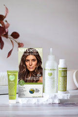Naturtint 5GM Chocolate Chestnut application gloves shown for mess-free use